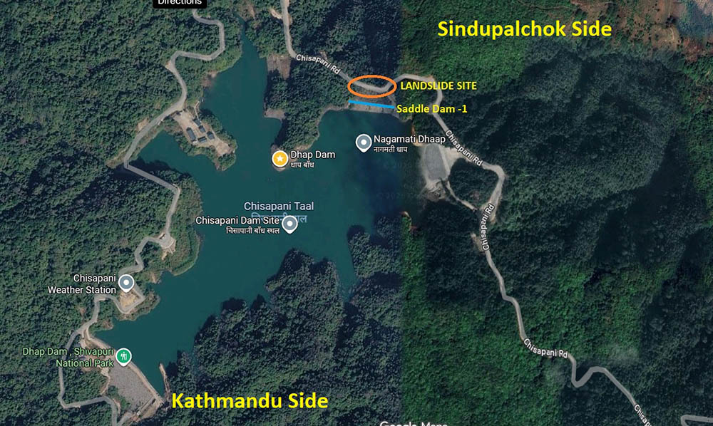 धाप ड्याम पूर्णरूपमा सुरक्षित, ३५ प्रतिशत पानी घटाइयो