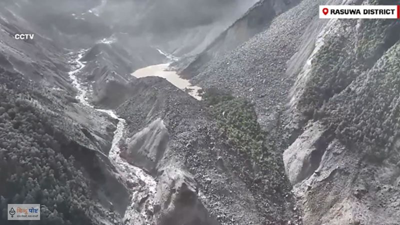 चीनको सीमामा पहिरोले नयाँ ताल बनेपछि अर्को विपद्को खतरा !