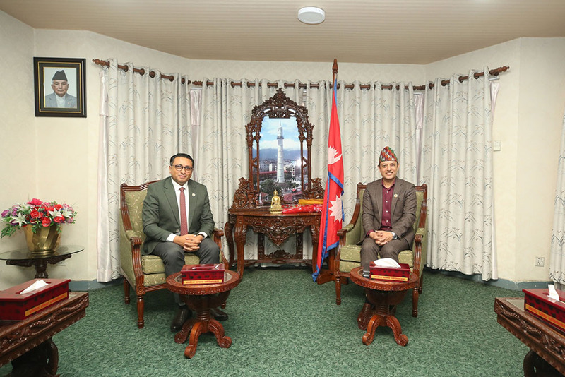 सभामुख अर्याल र अर्थमन्त्री डा. वाग्लेबीच छलफल