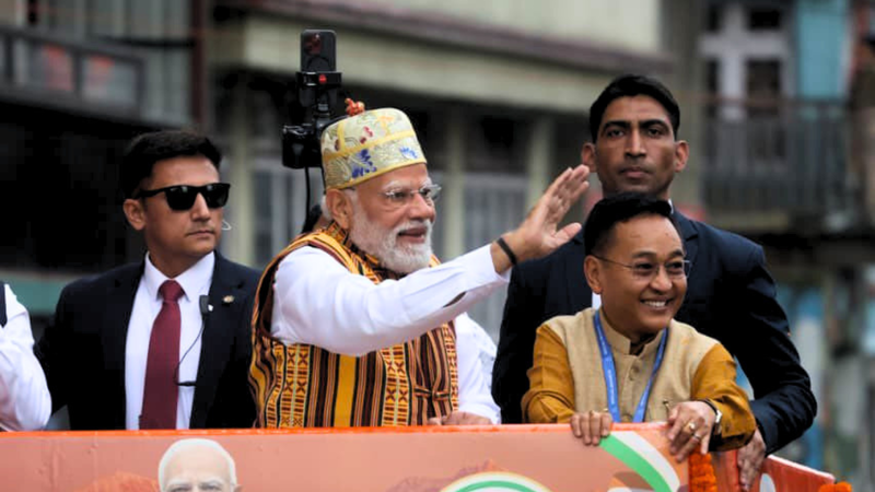 भारतीय प्रधानमन्त्री मोदी सिक्किमको गान्दोकमा