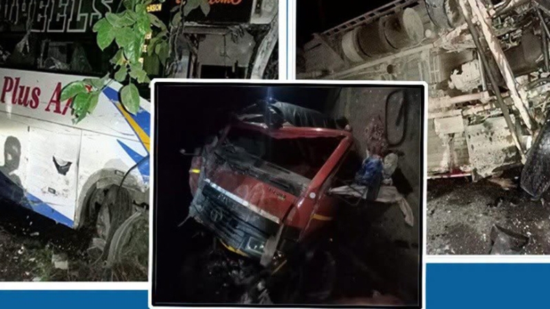 रौतहटमा ट्रकले दुई यात्रु बसलाई ठक्कर दिँदा आठ जना घाइते