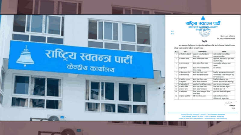 रास्वपाको केन्द्रीय विभागमा जिम्मेवारी फेरबदल