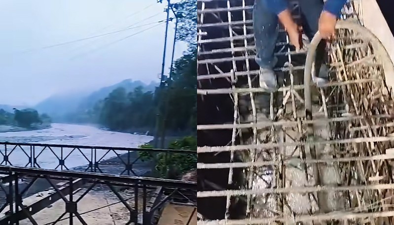 आरुघाट पुलमा बेलिब्रिज जडान अन्तिम चरणमा
