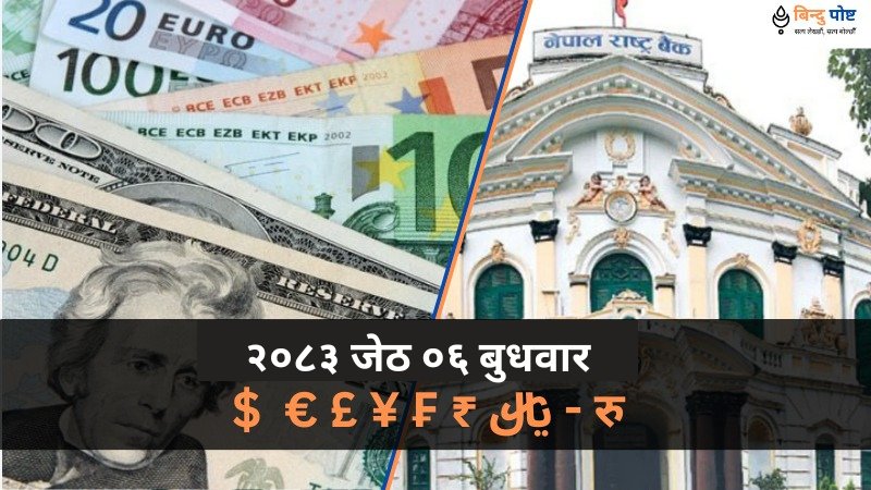 विदेशी मुद्राको सटहीदर: २०८३ जेठ ०६ बुधवार